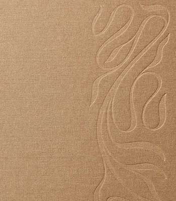 Example of debossing technique applied to a cloth book cover