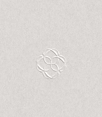 Close-up of embossing effect on a book cover with paper wrapping