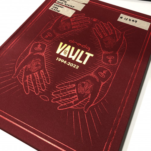 Red cloth cover book with pink and gold foil stamping