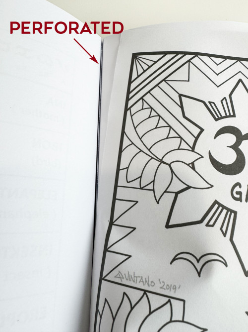 Workbook with perforated tear-off pages