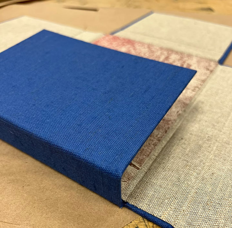 Construction of Blue Cloth Hardcover Slipcase for Limited Edition Book