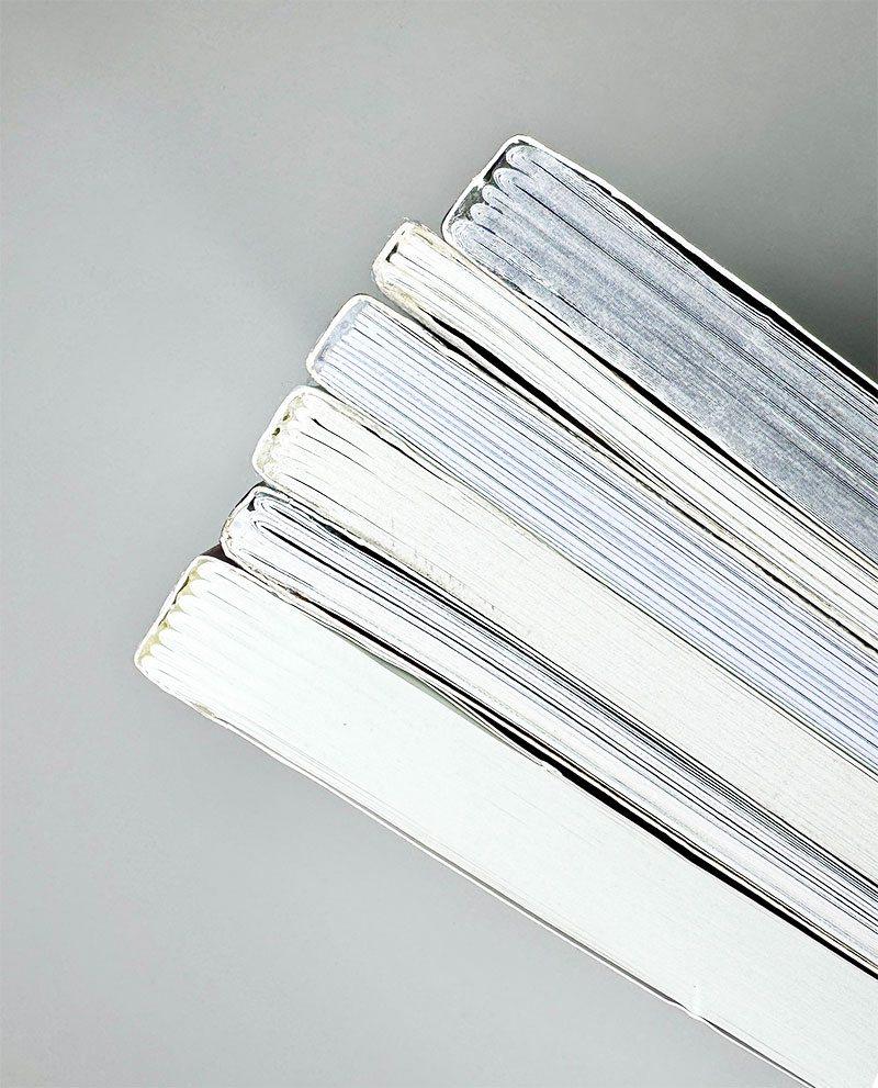 Softcover book spine detail