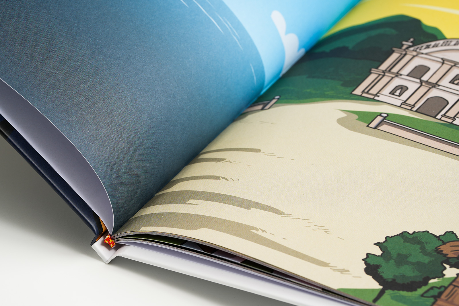Detail photo of a printed hardcover book