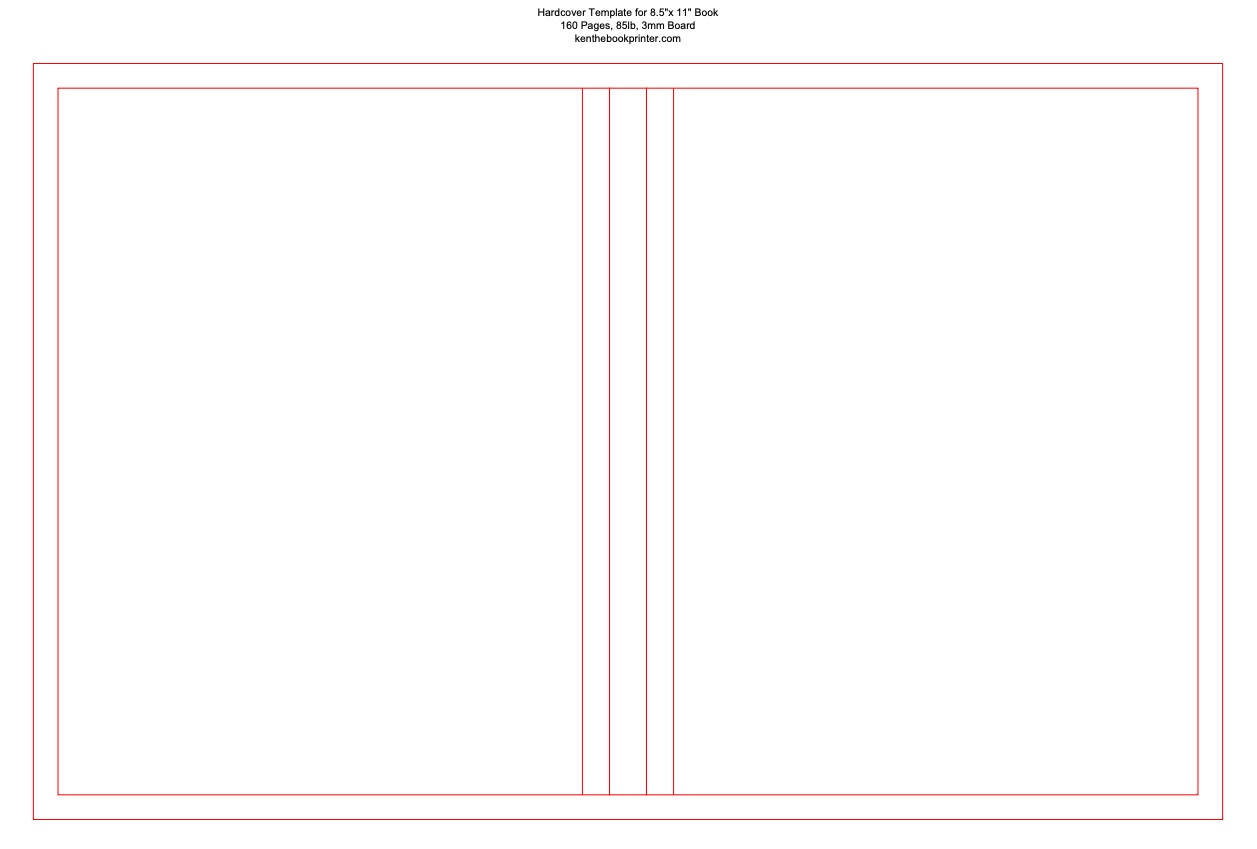 Page 1 of the generated hardcover cover template showing the clean ready-to-use layout