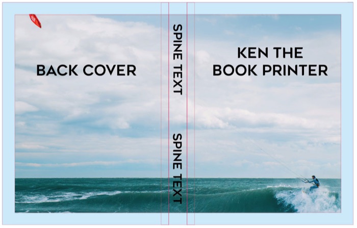 Bad hardcover cover setup where the background stops before the outer template edge
