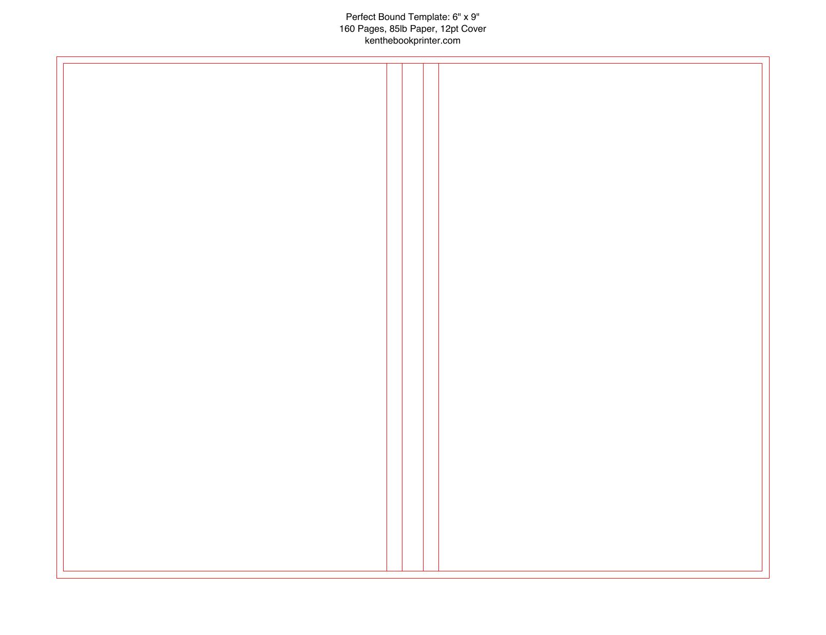 Page 1 of the generated perfect bound cover template showing the ready-to-use layout