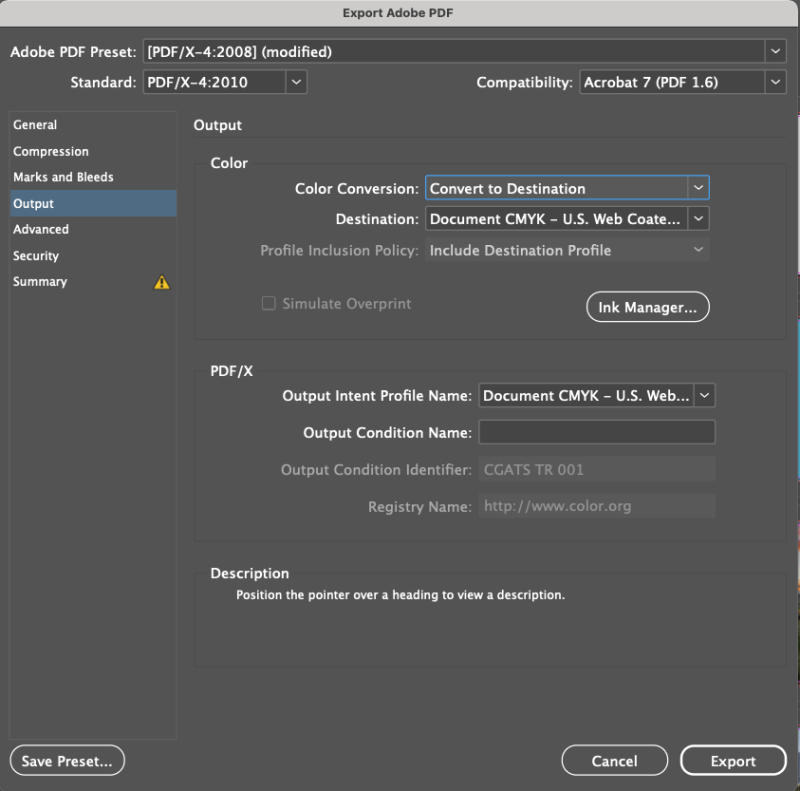 InDesign CMYK Conversion