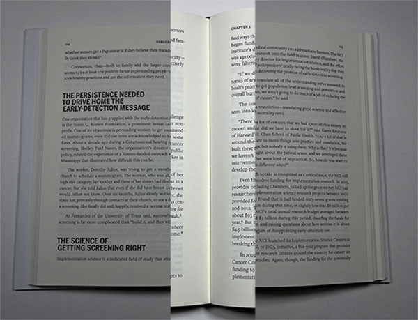 The image is showcasing the book gutter of a hardcover book