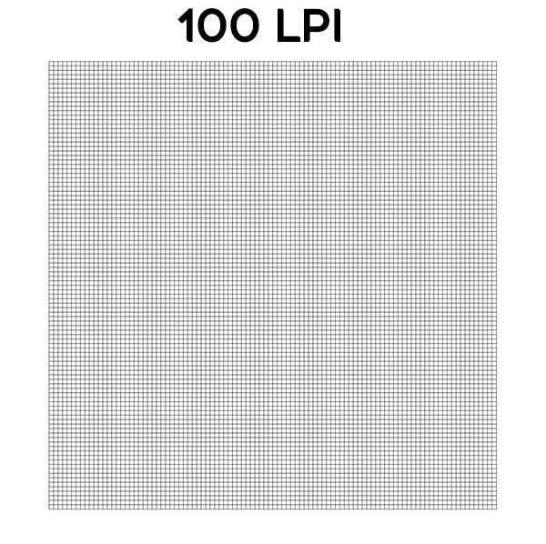 100 LPI Grid. The higher the LPI, the greater the detail it can contain.