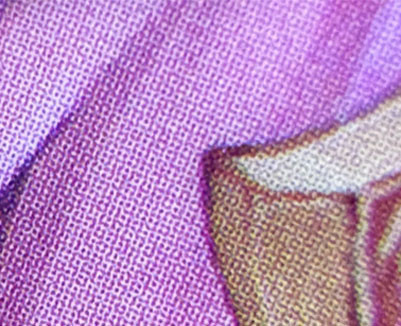 Rosette pattern viewed through a loupe from an actual CMYK print.